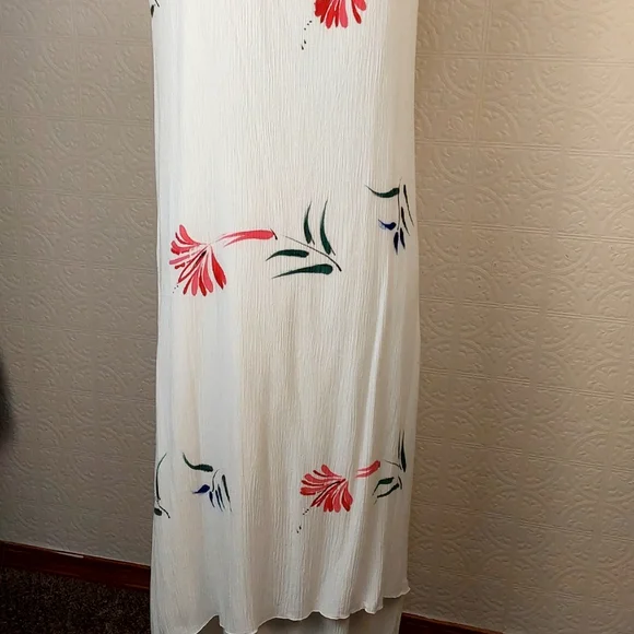 Lotus Design- maxi spaghetti strap cream and multi color dress - Picture 2 of 3
